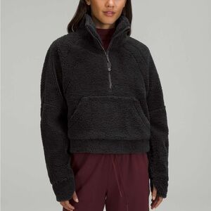 NWT Lululemon Scuba Oversized Fleece Funnel Neck Jacket Black Size M/L